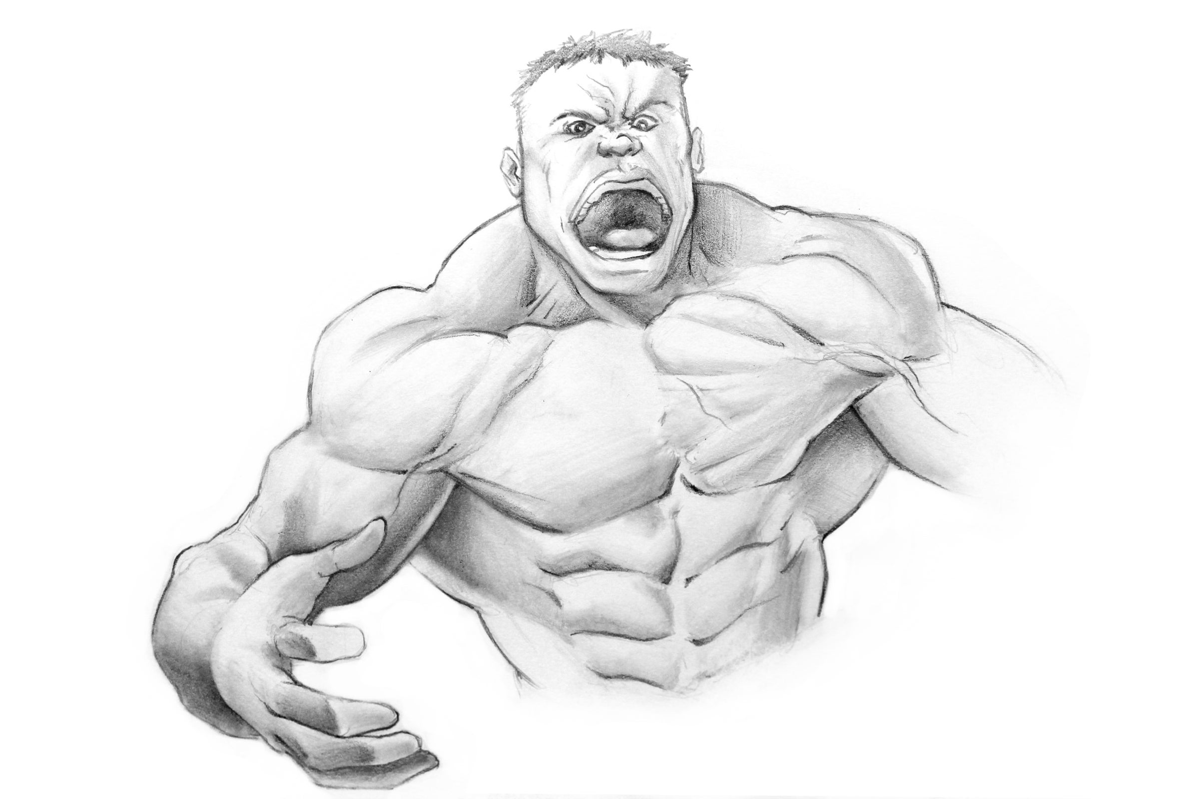 bodybuilding pencil drawing